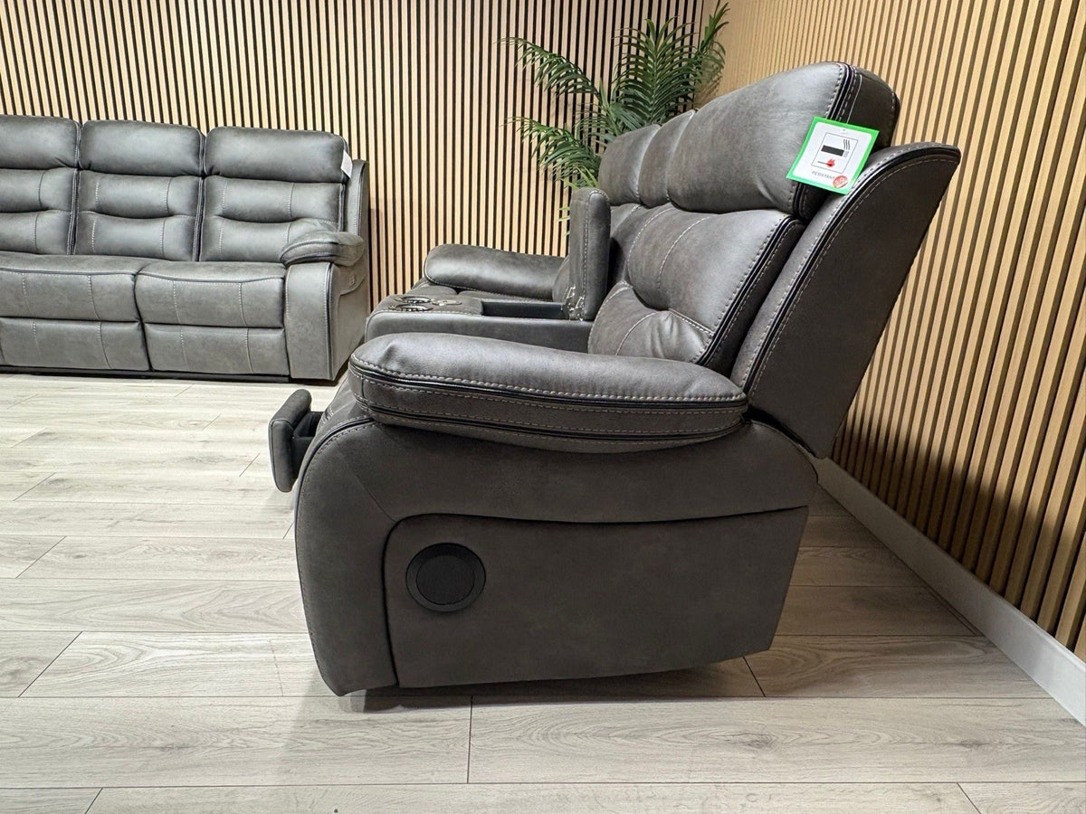 DFS Vinson Fabric 3+2 Seater Power Recliner Sofa Set + Console  - RRP £3899