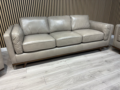 John Lewis Sample VALENCIA 3 Seater + 2 Seater + Armchair Leather Sofa Set