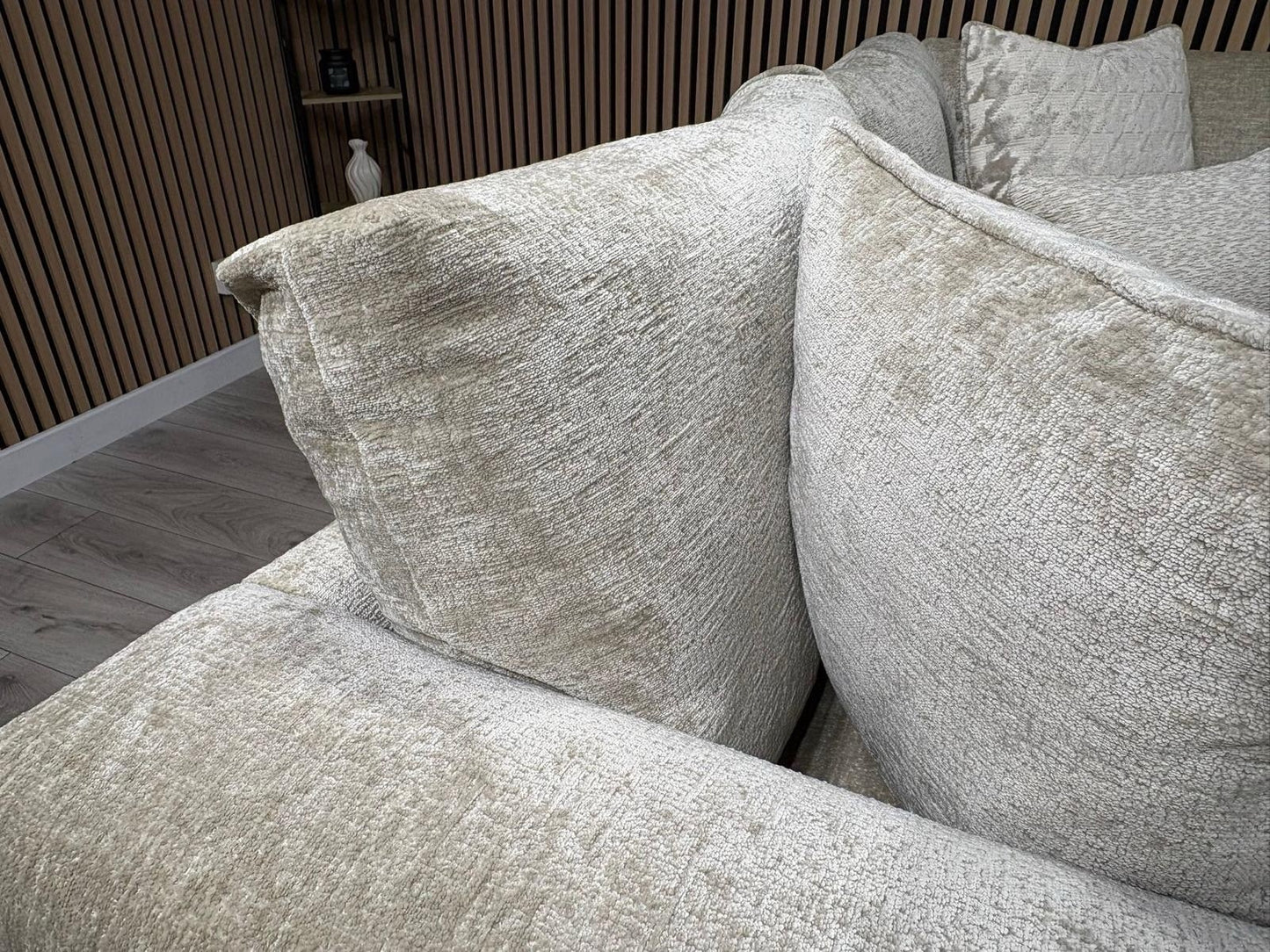 Ashley Manor ADISA Fabric LHF Corner Sofa Set, Pebble - RRP £2,999