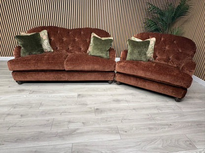 Alexander & James 3 Seater Button Back Sofa + Love Chair, RRP: £2895