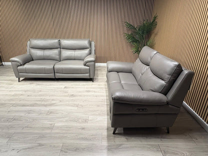 Furniture Village PANACHE Style Leather 3 + 2 Seater Power Recliner Sofa Set