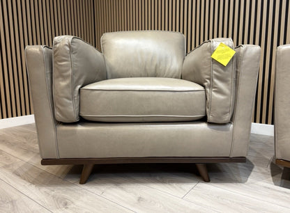 John Lewis Sample VALENCIA Leather Armchair, Greige - RRP £1799