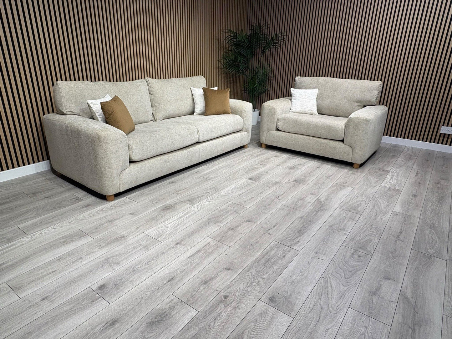 DFS Sample Enzo Fabric 3 Seater Sofa + Love Chair Set RRP £2599