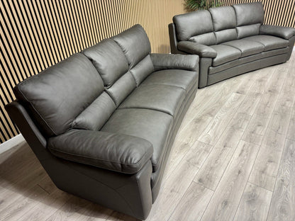 DFS Brooker Leather 3+3 Seater Static Sofa Set  - RRP £3790
