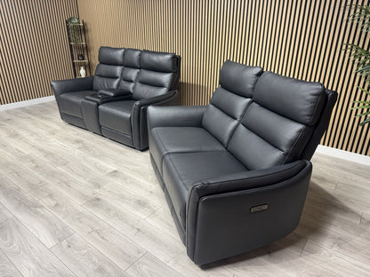 SCS  Cleveley Leather 2+2 Seater Power Recliner/Headrests + Console  - RRP £2898