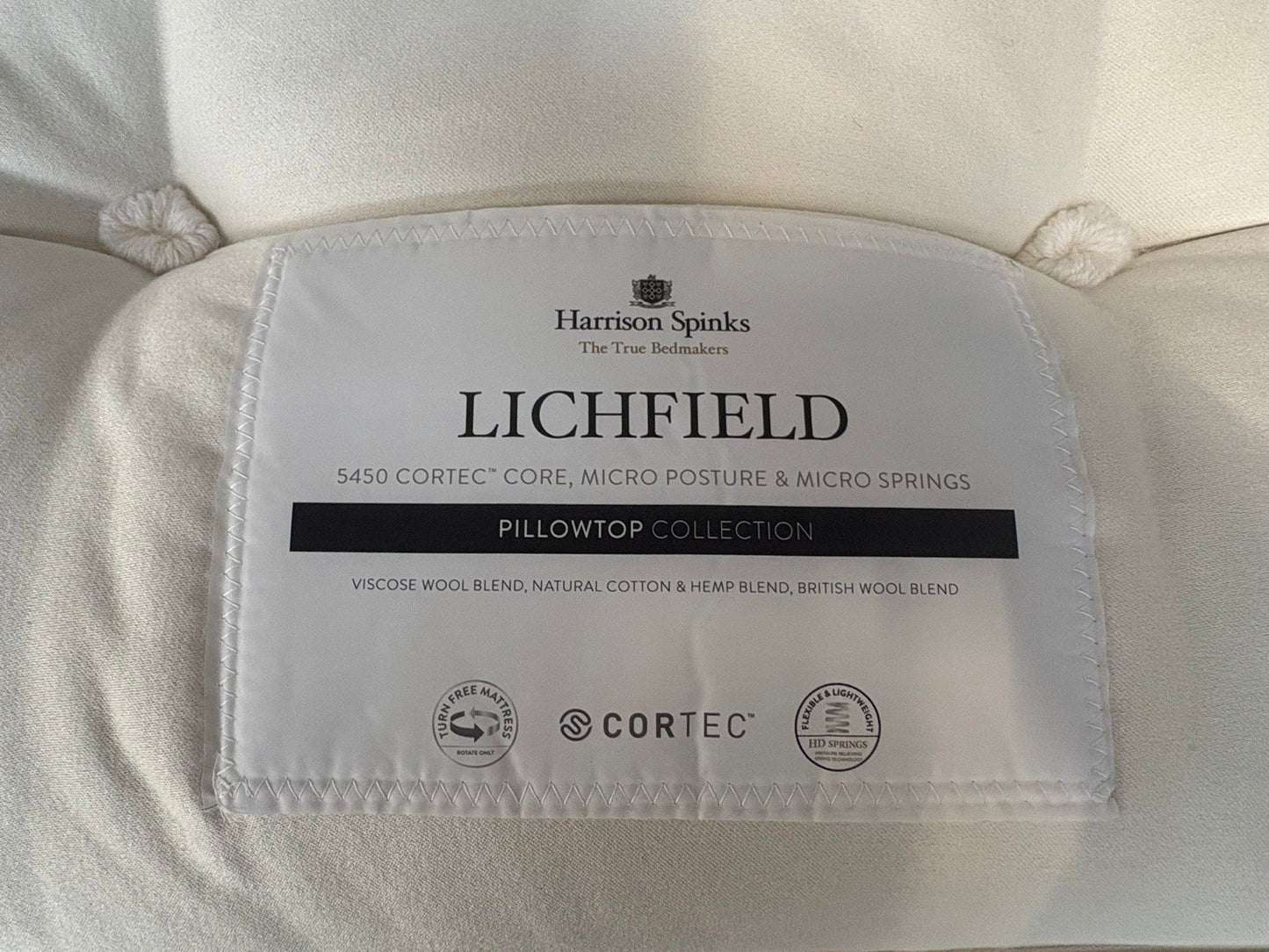 Harrison Spinks LICHFIELD 5450 Pocket Pillow 4ft 6 Double Mattress - RRP £1,879