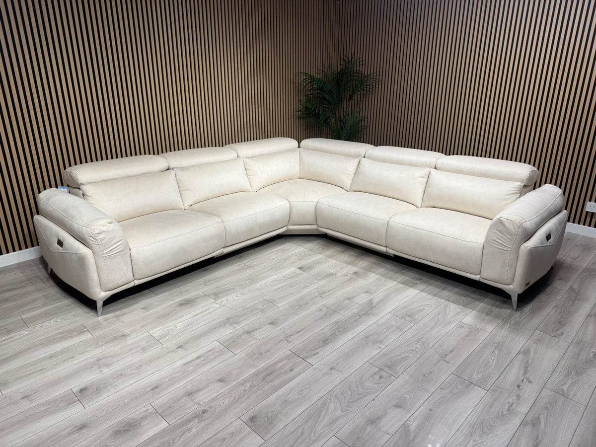 ScS GATTOLINO Fabric Power Recliner Corner Sofa, Manual Head Tilt - RRP £2,999
