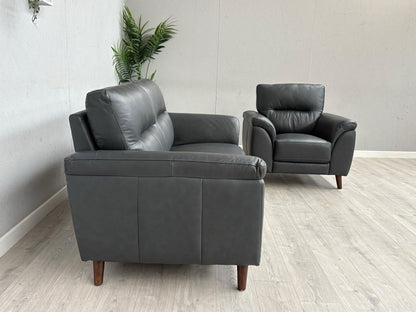 DFS Coben Leather 2 Seater Sofa + Armchair Set - RRP £1428 (Read Description)