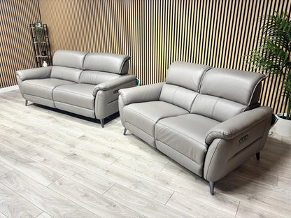 Furniture Village JUDE Style Leather 3 + 2 Seater Power Sofa Set - RRP £4,690