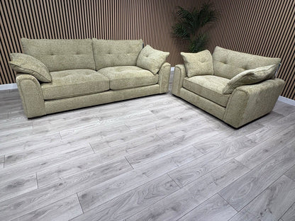 Davina Fabric Large 3 Seater Sofa + Love Chair Set - RRP £2698