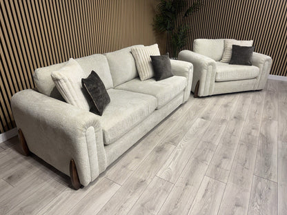 Charlie Marble Arch Style 3 Seater + Love Chair Fabric Sofa Set - RRP £3098