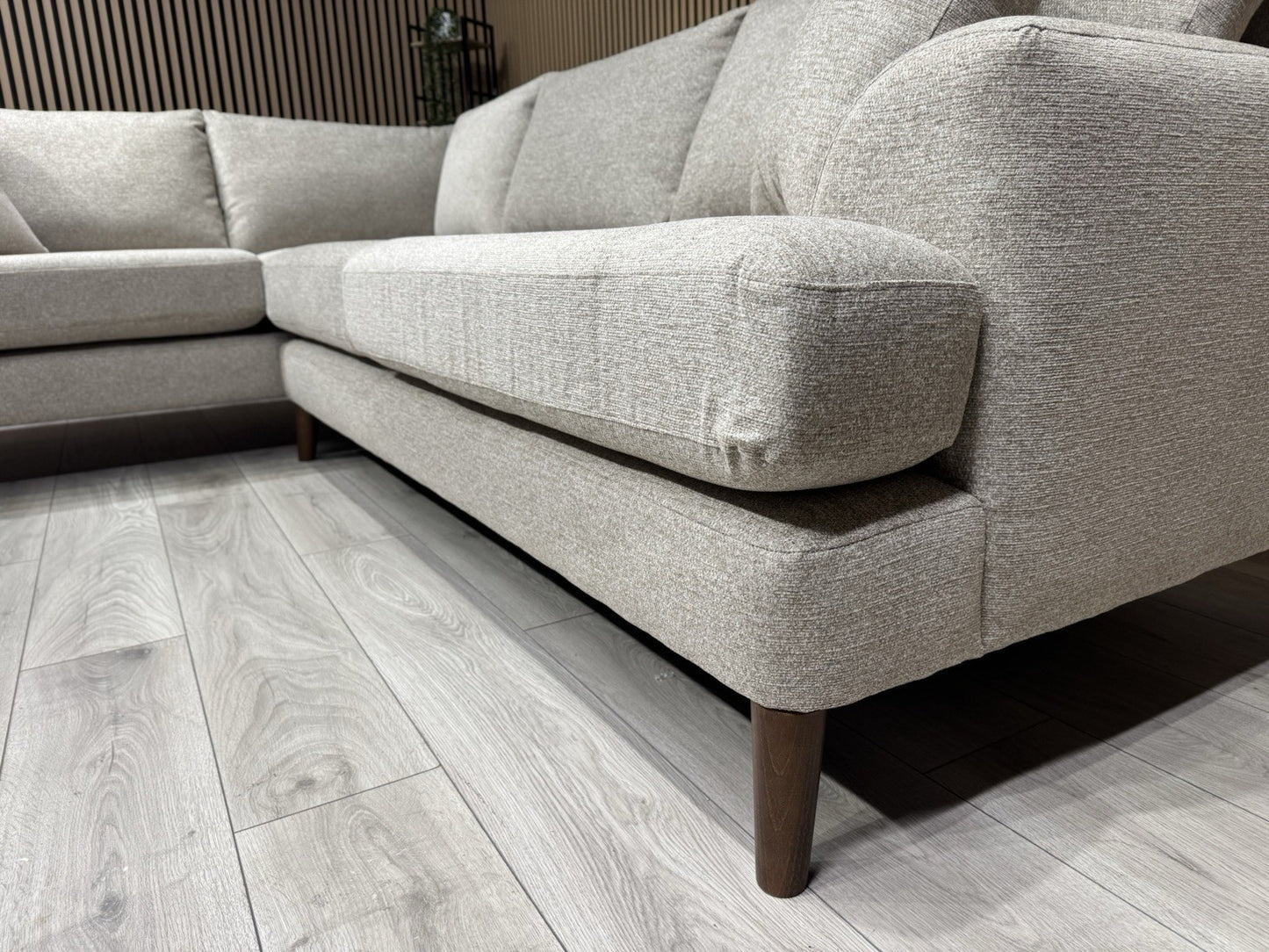 NEXT - Parker Fabric LHF Corner Sofa, Tweedy Chenille Mid Natural - RRP £2,275