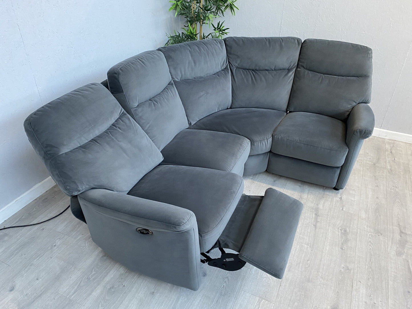 Furniture Village LILLE Fabric Compact Corner Sofa, Power Recliner - RRP £1,895