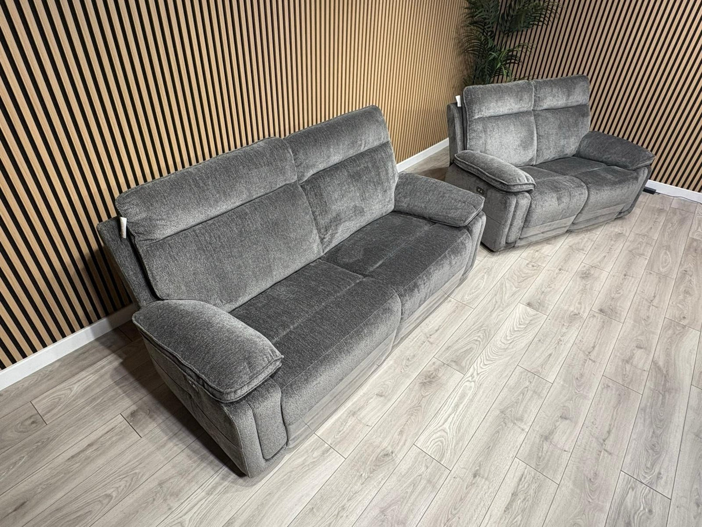 DFS Sample - Cadenza Style Fabric 3 + 2 Seater Power Sofa Set - RRP £2898