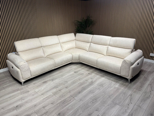 ScS GATTOLINO Fabric Power Recliner Corner Sofa, Manual Head Tilt - RRP £2,999
