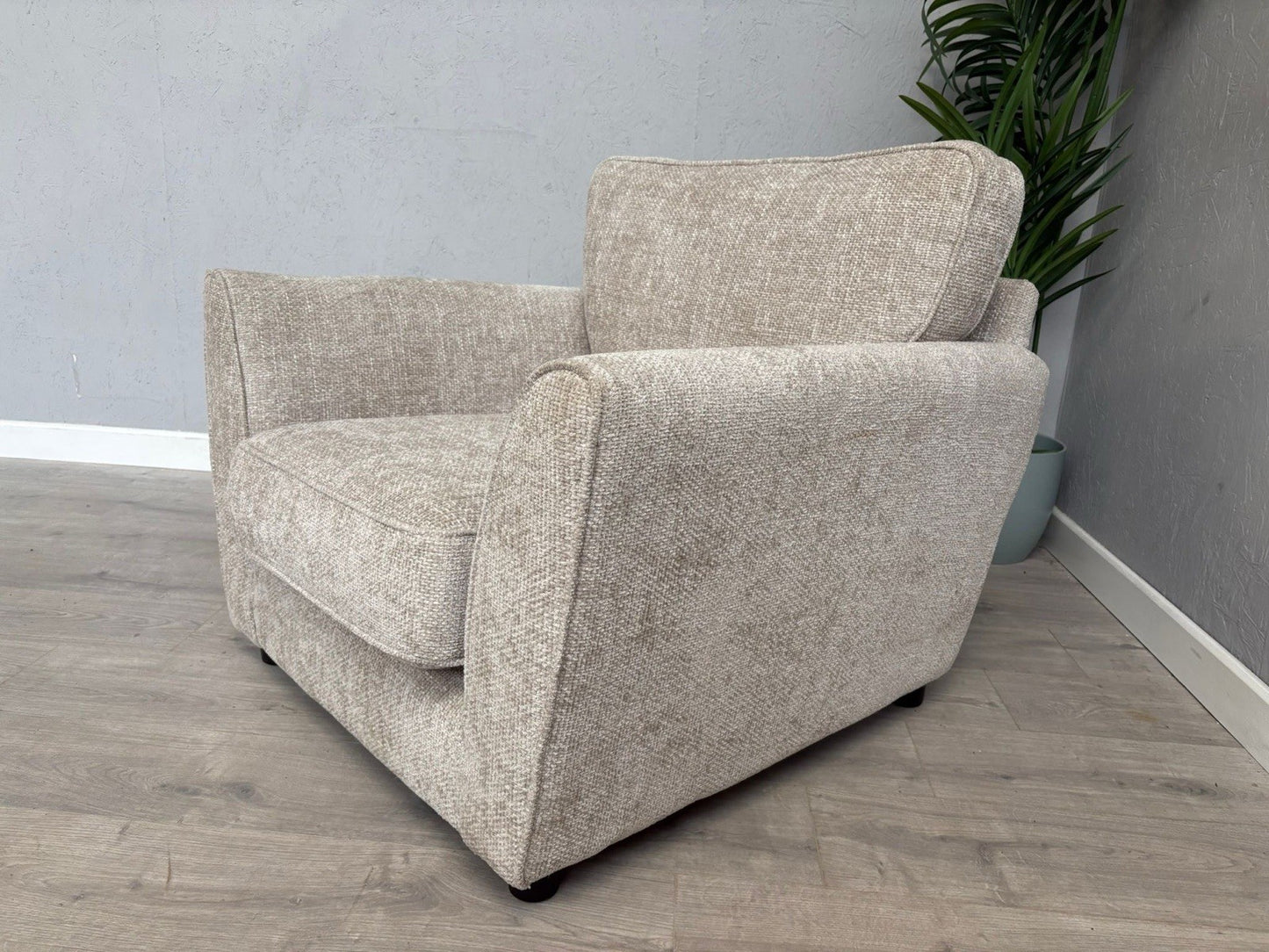 Furniture Village TABITHA Fabric Chair Armchair, Stone - RRP £995