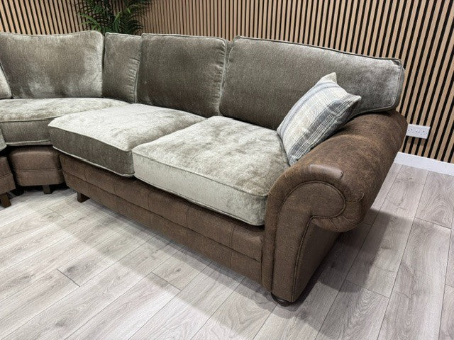 Oakfurnitureland DARWIN 2 Corner 2 Large Fabric Corner Sofa - RRP £2899