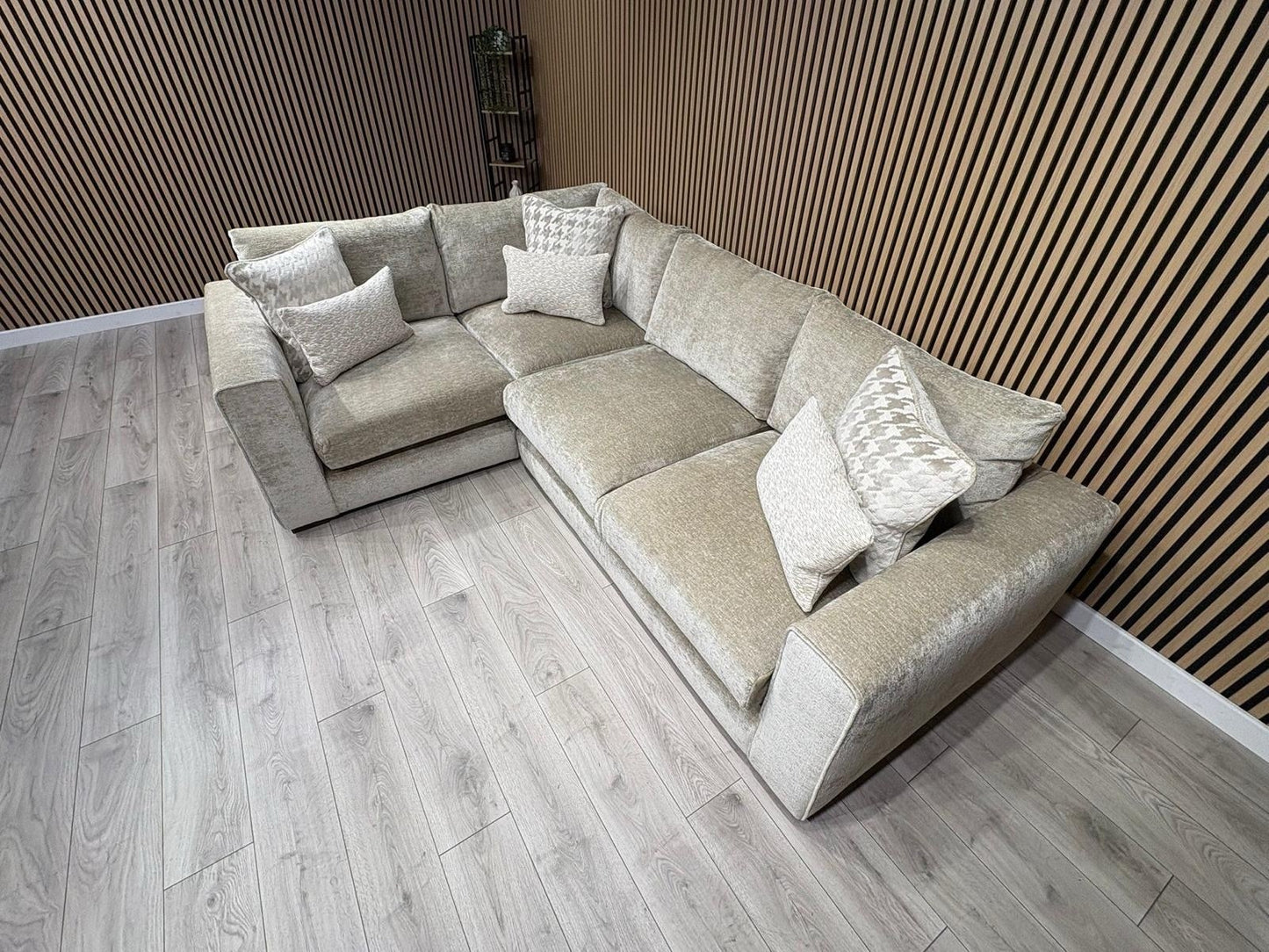 Ashley Manor ADISA Fabric LHF Corner Sofa Set, Pebble - RRP £2,999