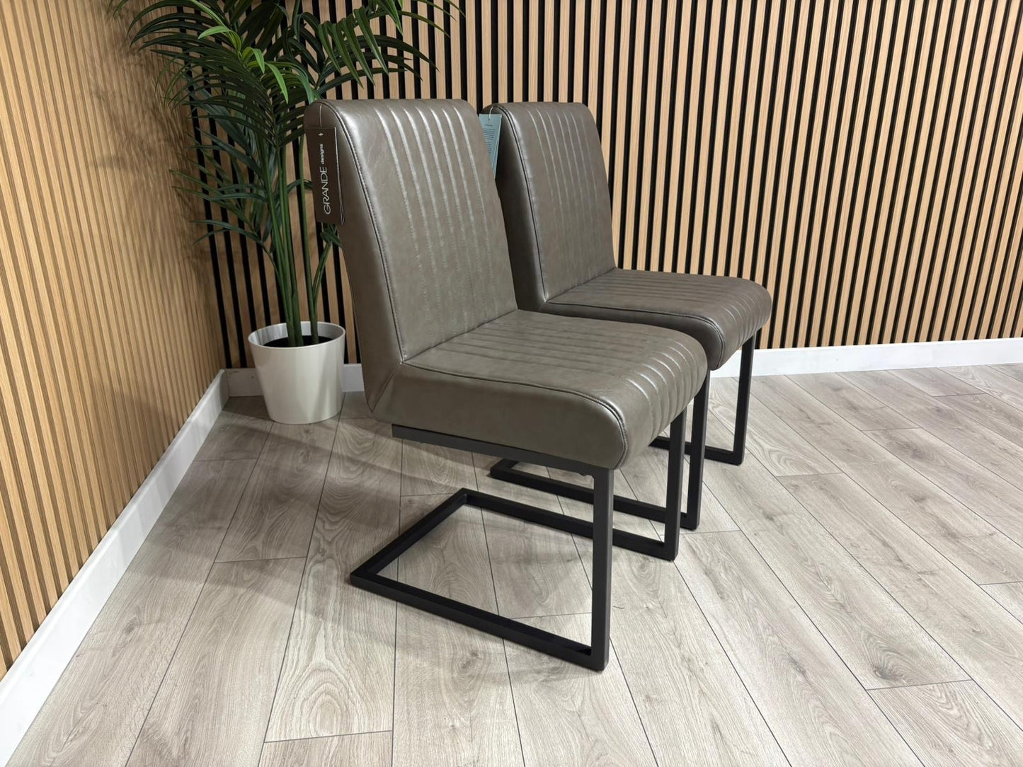 NEXT Sample - RIGA Industrial leather dining chairs