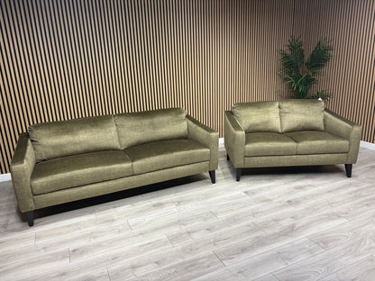 John Lewis BAILEY Style Fabric 3 Seater + 2 Seater Sofa Set, Olive - RRP £2,978