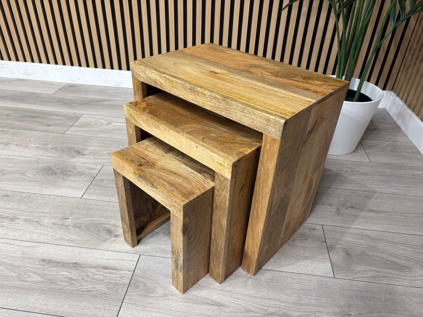NEXT Sample - Cuba Mango Wood Nest Of 3 Tables - RRP: £395