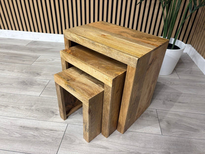 NEXT Sample - Cuba Mango Wood Nest Of 3 Tables - RRP: £395