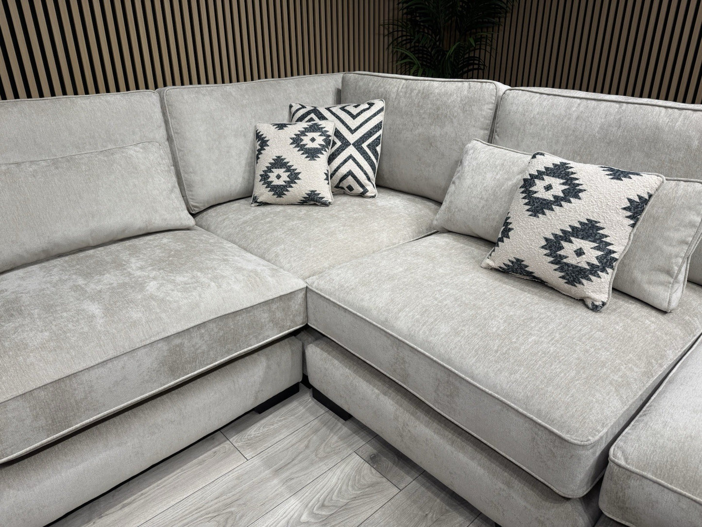 Sofology CAVALLI Style Fabric Open Chaise Corner Sofa + Footstool RRP £5398 Made To Order