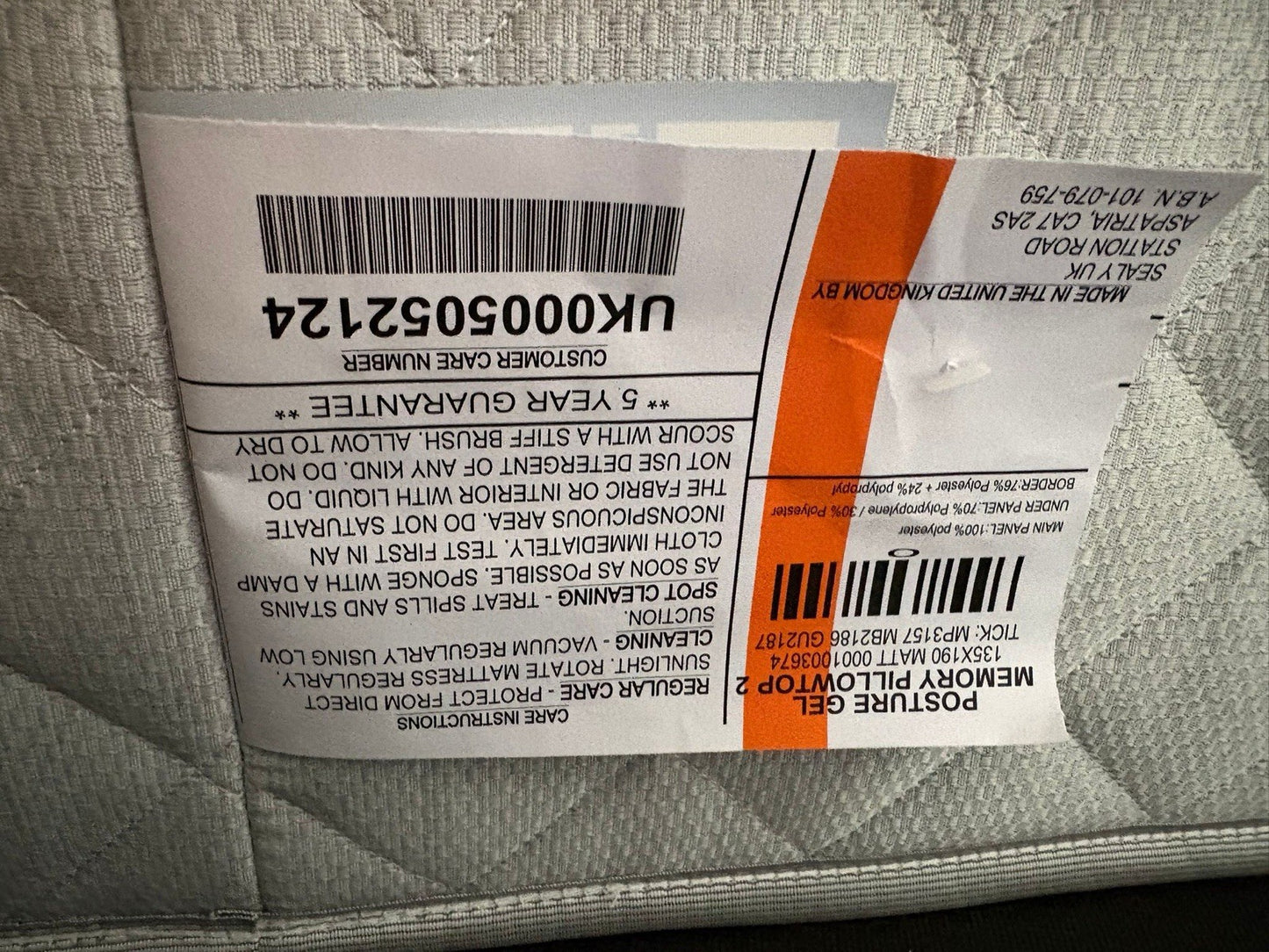 Sealy Advantage Deluxe Posture Gel Memory Pillowtop 4ft 6 Double Mattress
