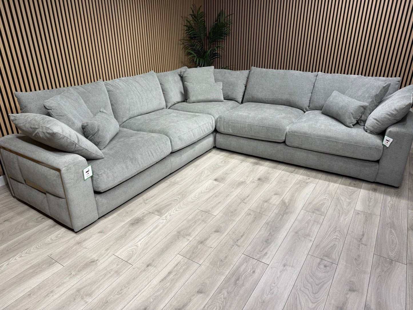 METZ Premium Fabric Large Corner Sofa, Cloud Grey - RRP £3,499