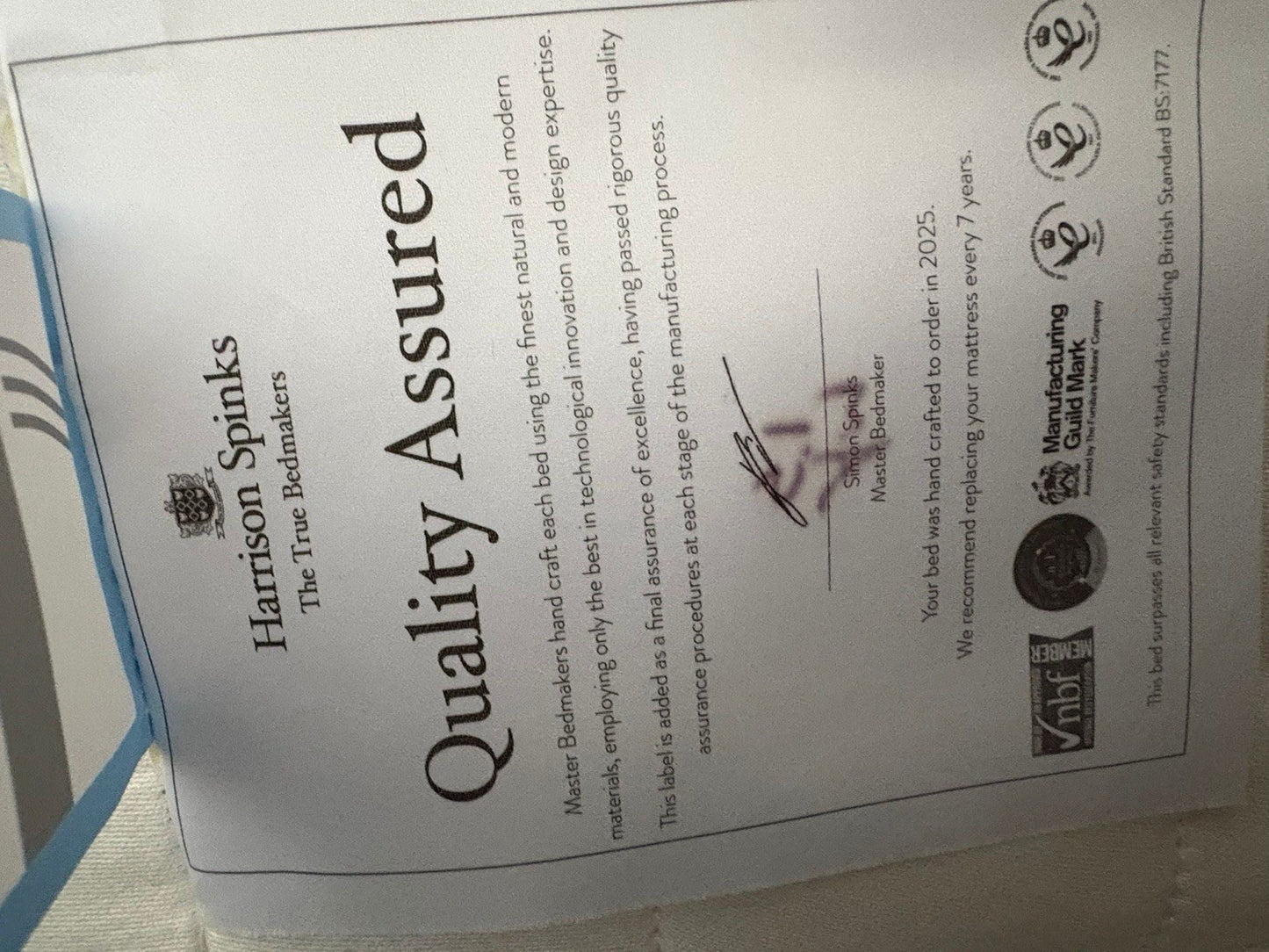 Harrison Spinks LICHFIELD 5450 Pocket Pillow 4ft 6 Double Mattress - RRP £1,879