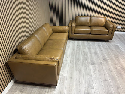 John Lewis Sample VALENCIA 3 Seater + 2 Seater Leather Sofa Set - RRP £4,398