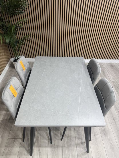 NEXT Sample - VERONA Marble Effect Extending Dining Table + 4 x Chairs RRP £1799