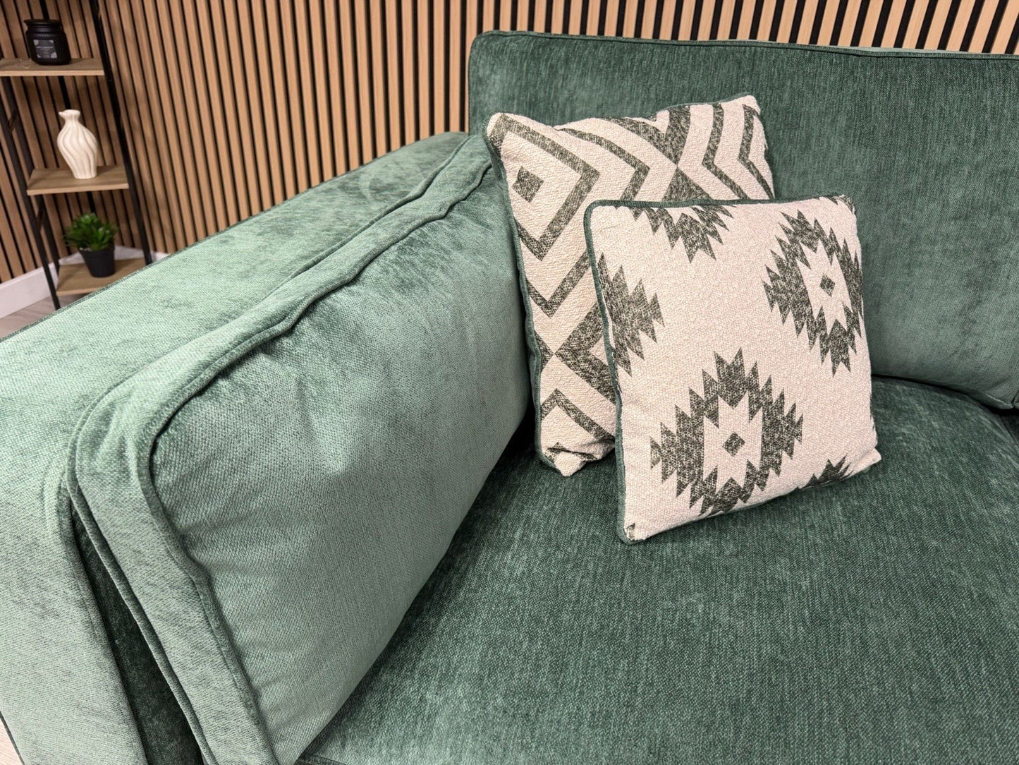 Sofology CAVALLI Style Fabric Open Chaise RHF Corner Sofa + Footstool - RRP £5398