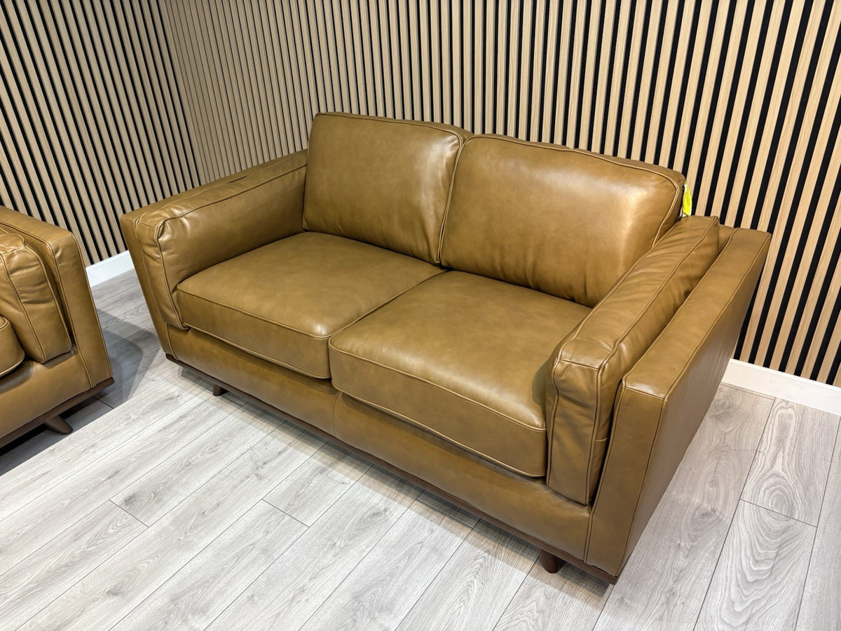 John Lewis Sample VALENCIA 2 Seater Leather Sofa, Caramel - RRP £2099