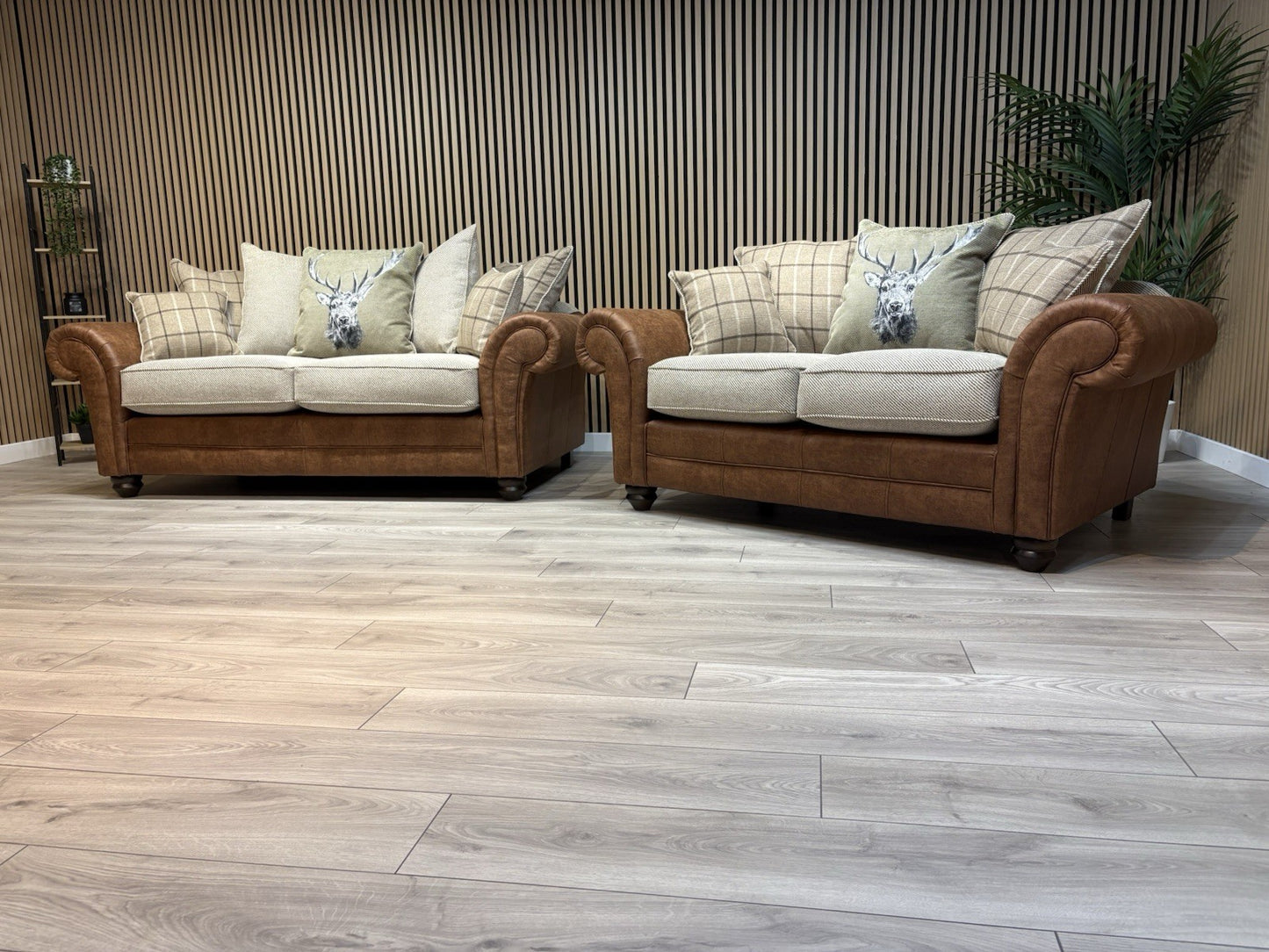 DARWIN Fabric Scatter Back 3 Seater + 2 Seater Sofa Set - RRP £2,598
