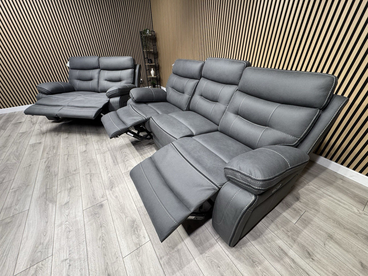 DFS Eiger Style Fabric 3+2 Seater Power Sofa Set RRP £2788