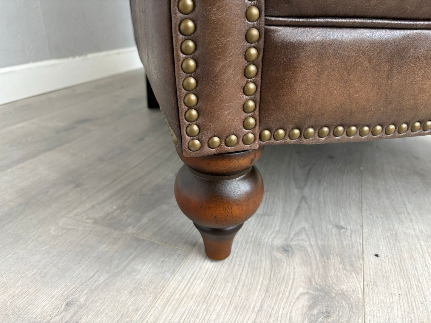 F. Village - At The Helm SHACKLETON Leather Chesterfield Wing Chair - RRP £1795