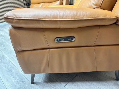 Furniture Village PANACHE Style Leather 3 + 2 Seater Power Recliner Sofa Set