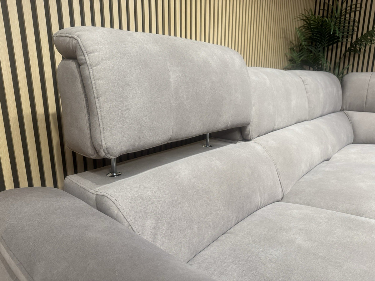 Furniture Village MOET Style Fabric RHF Chaise Power Recliner Corner Sofa