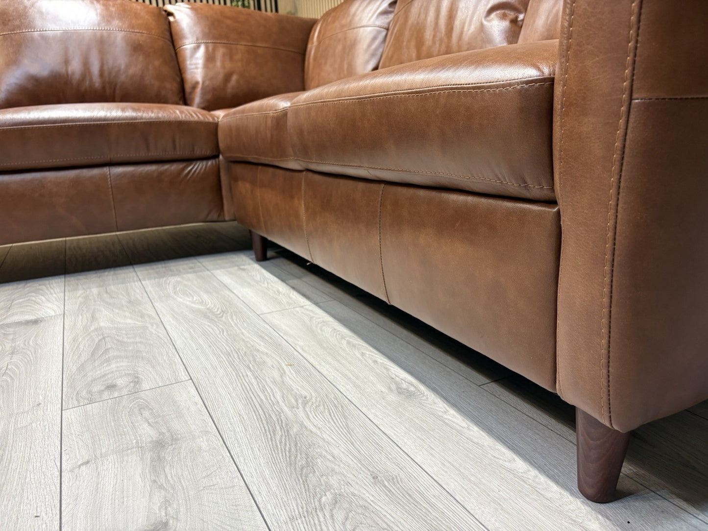 John Lewis BAILEY Style Leather 2 Corner 2 Sofa, Tan - RRP £3,679