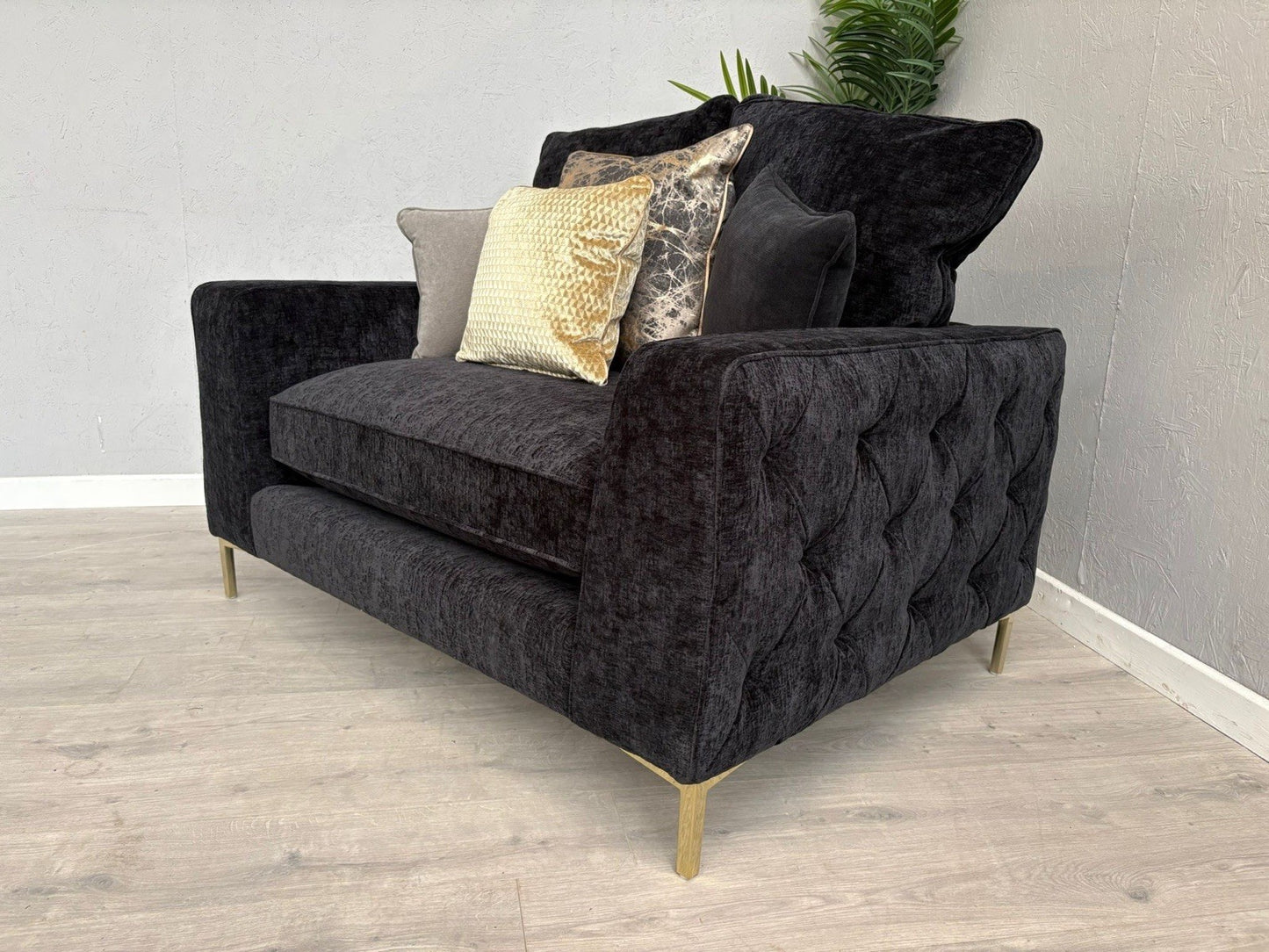 Sofology ROCOCO Fabric Love Seat Armchair / Chair, Verbier Jet - RRP £1599