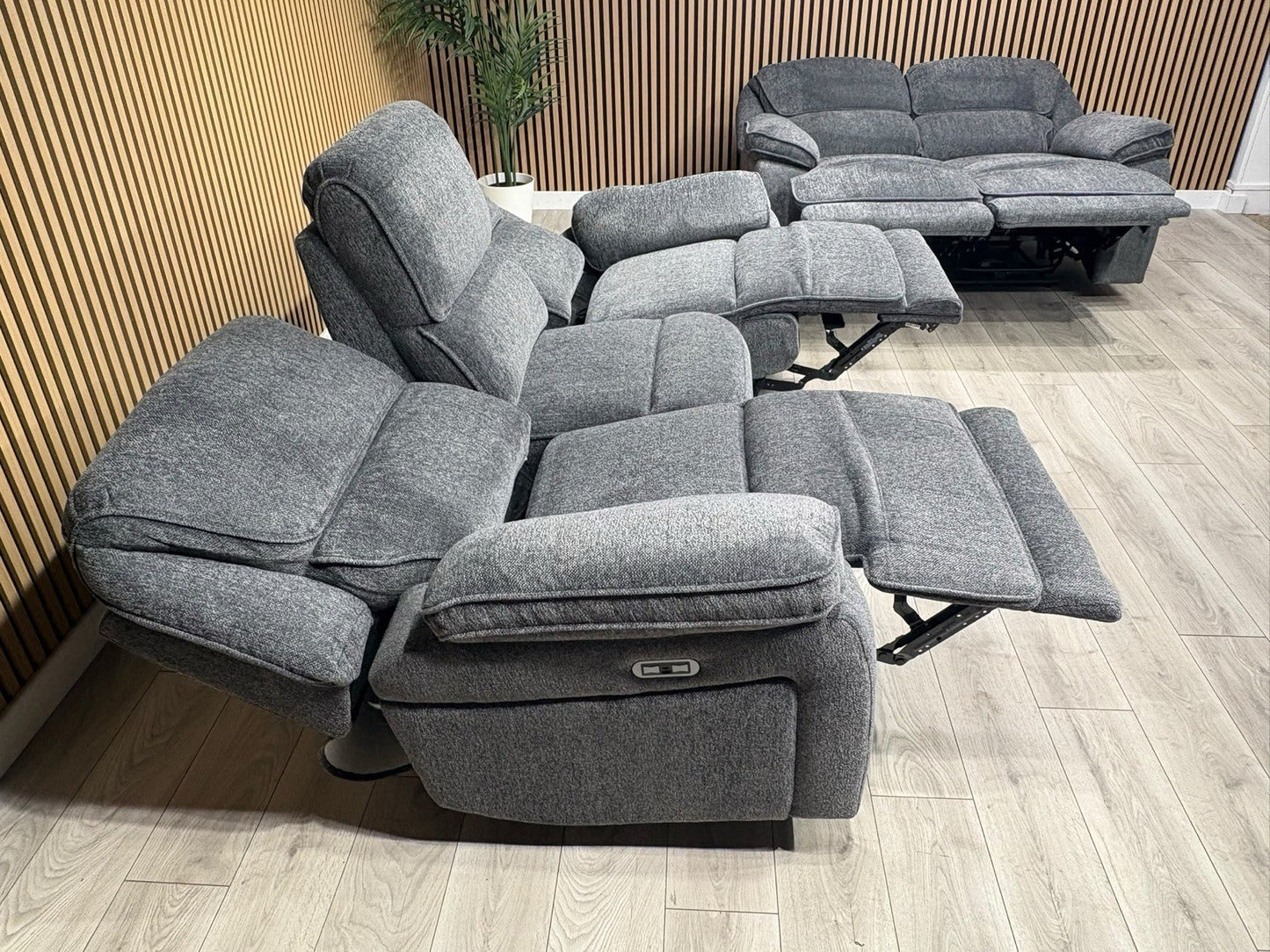 ORLANDO Fabric 3 Seater + 2 Seater Power Recliner Sofa Set - RRP £3398