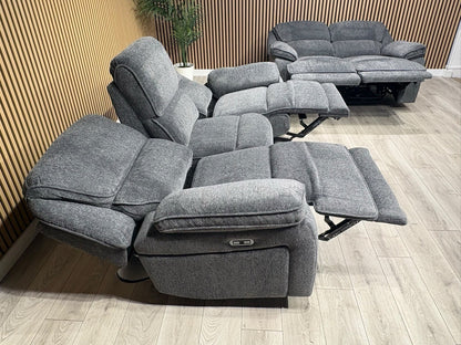ORLANDO Fabric 3 Seater + 2 Seater Power Recliner Sofa Set - RRP £3398