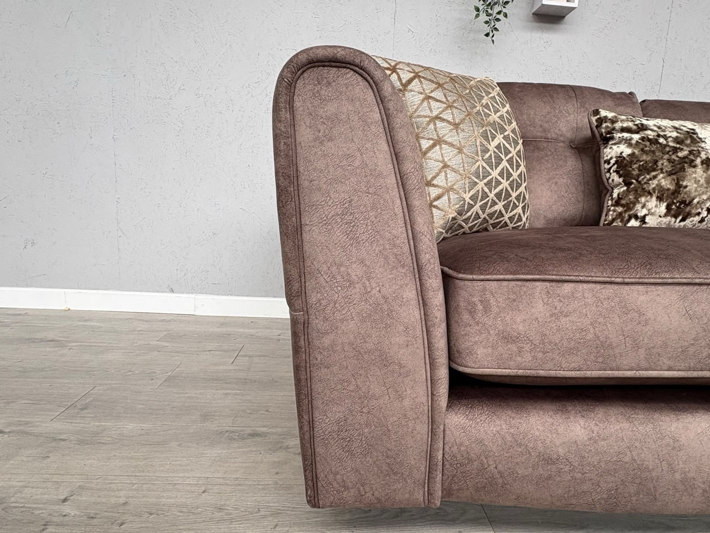 F.V MARIAH 3 Seater Fabric Classic Back Sofa + Storage Footstool - RRP £2590