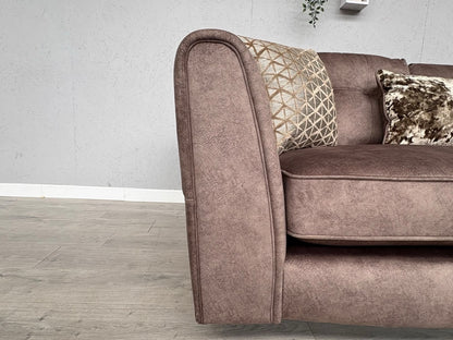 F.V MARIAH 3 Seater Fabric Classic Back Sofa + Storage Footstool - RRP £2590