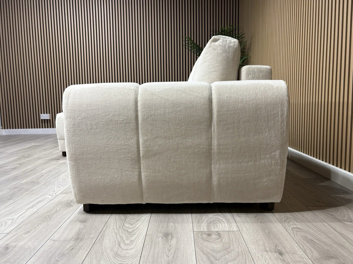 AZZURO Premium Fabric LHF Corner Chaise Sofa Bed with Storage, Cream RRP £1,799