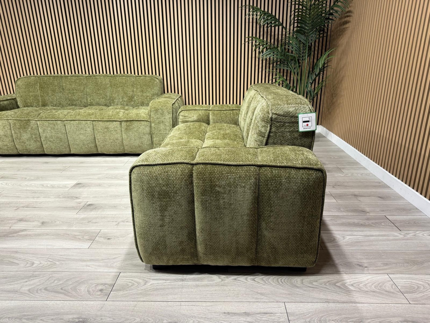PARIS Fabric 3 Seater + 2 Seater Sofa Set, Olive - RRP £2,578