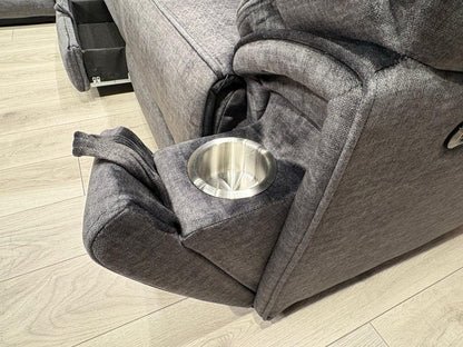 DFS Trek Style Fabric 2 Corner 2 Power Recliner Sofa + Console - RRP £2,499