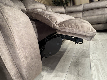 DFS Sample VEGAS Fabric 2 Corner 2 Power Recliner Sofa + Console - RRP £2999