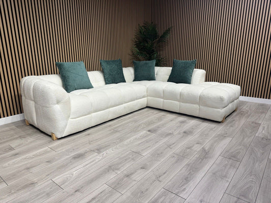 GENOA Large Fabric RHF Open End Chaise Corner Sofa - RRP £2,499